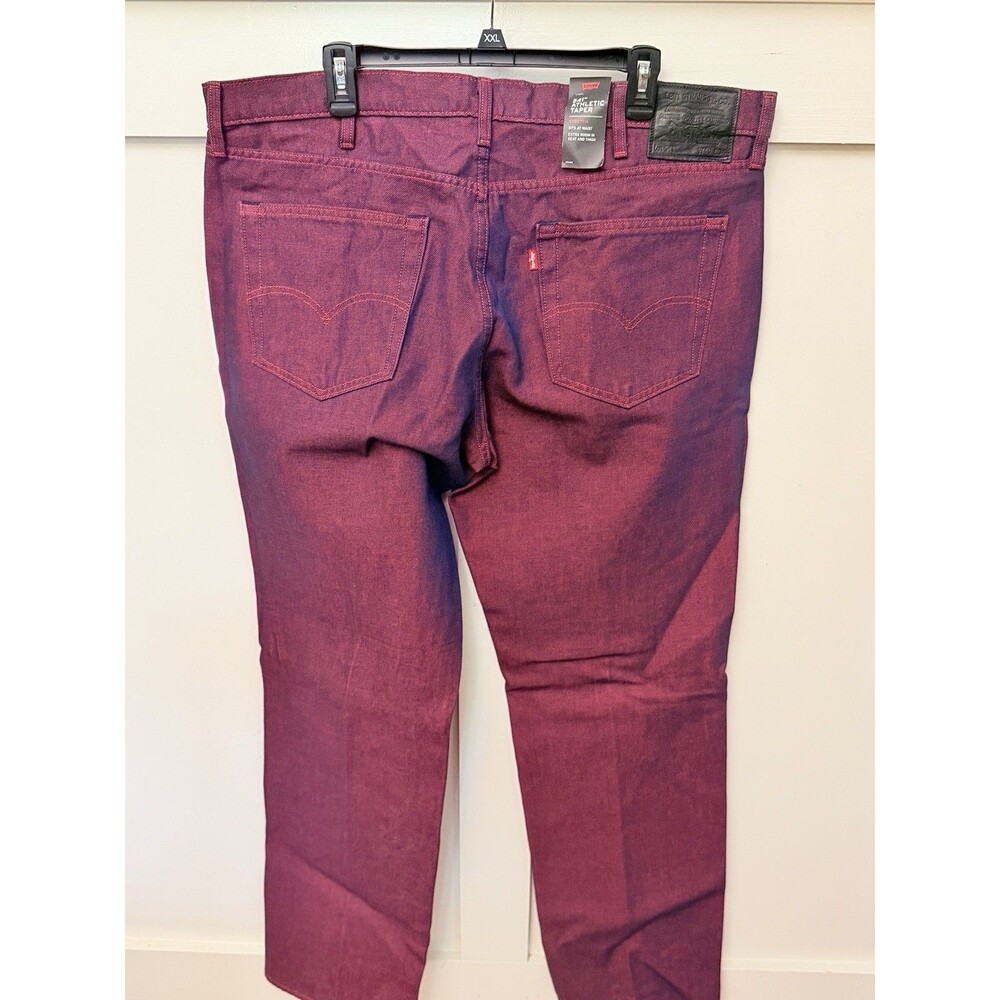 Levis 541 Big E Jeans Mens Sz 40x34 Burgundy Purple Athletic Taper Mens NWT